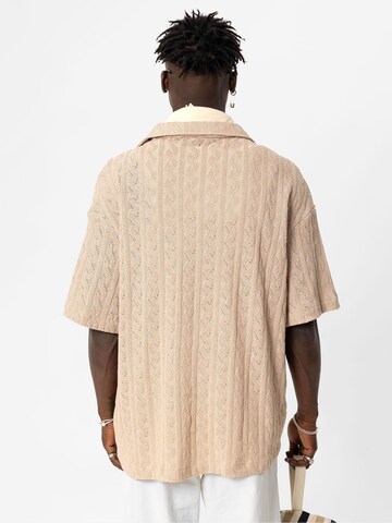 VAMOS CLO Comfort fit Button Up Shirt 'Marshall' in Beige