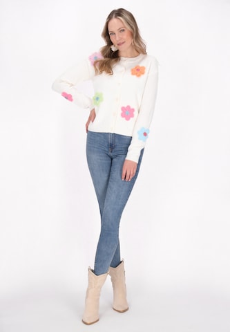 usha FESTIVAL Knit cardigan 'Fashion Look' in White