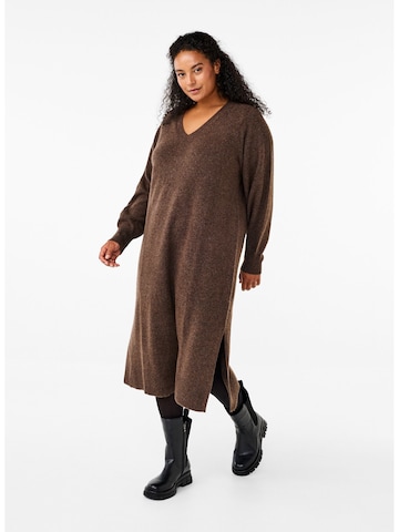 Zizzi - Vestido de punto 'MVista' en marrón