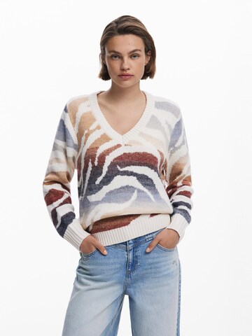 Desigual Svetr – bílá: přední strana