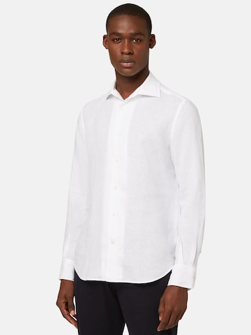Boggi Milano Slim fit Overhemd in Wit: voorkant