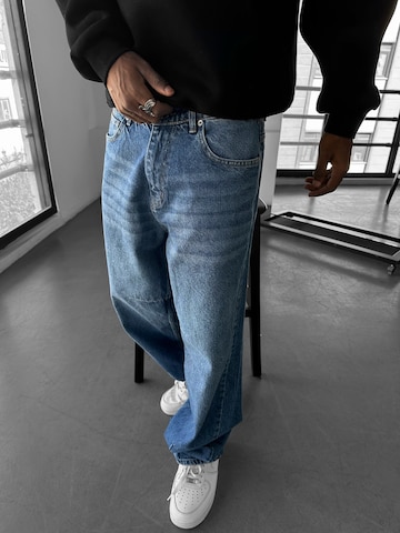 Baggy Jean 'Baggy Stitched Jeans - Blue' Kleidermafia en bleu