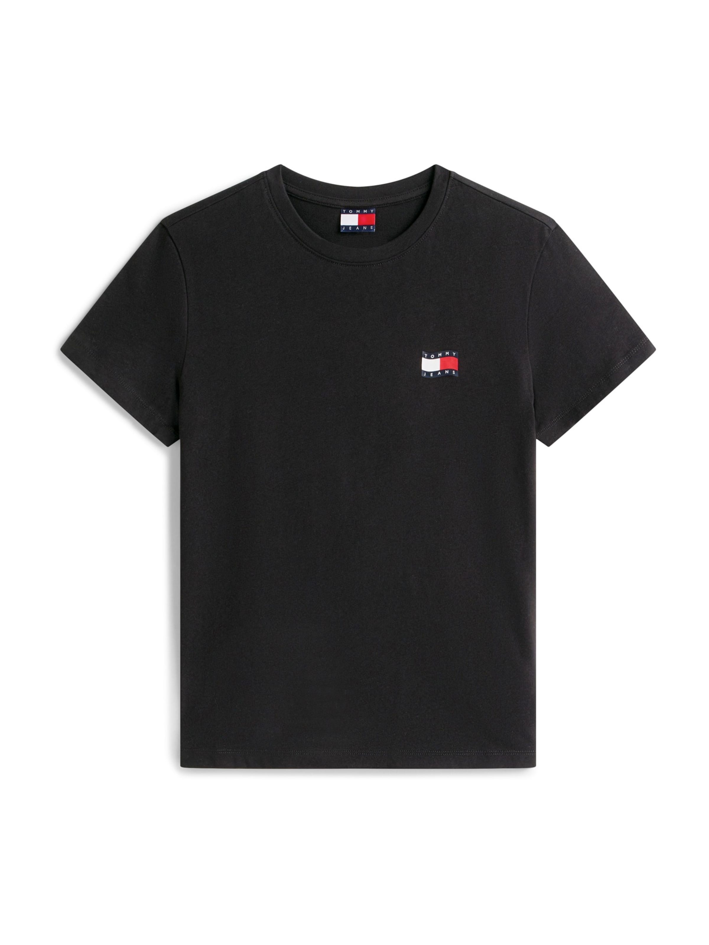 Tommy Jeans Тениска в черно: отпред