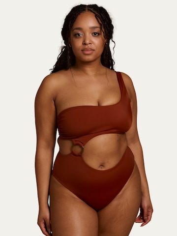 Billie Swim - Bandeau Traje de baño 'Biarritz One Piece' en marrón: frente