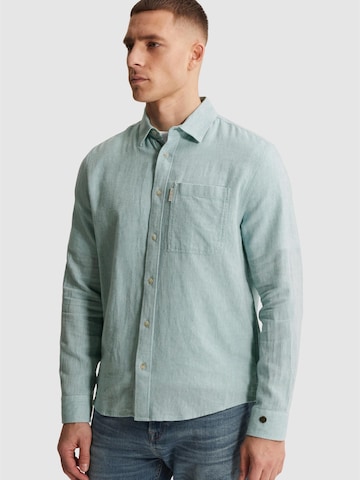 Regular fit Camicia 'Shirt in cotton/linen twill with chest pocket' di CAST IRON in blu