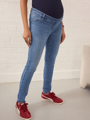 Next Slimfit Jeans i blå: framsida