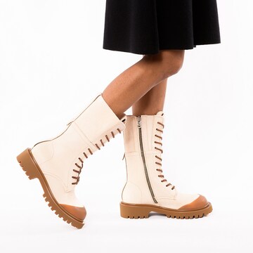 A.S.98 Lace-up bootie 'Topdog' in Beige: front