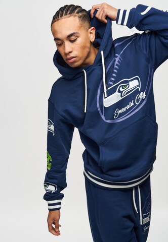 Recovered Kapuzensweatshirt 'NFL Seahawks Emerald City' in Blau