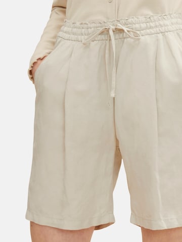 TOM TAILOR Loose fit Pleat-front trousers in Beige