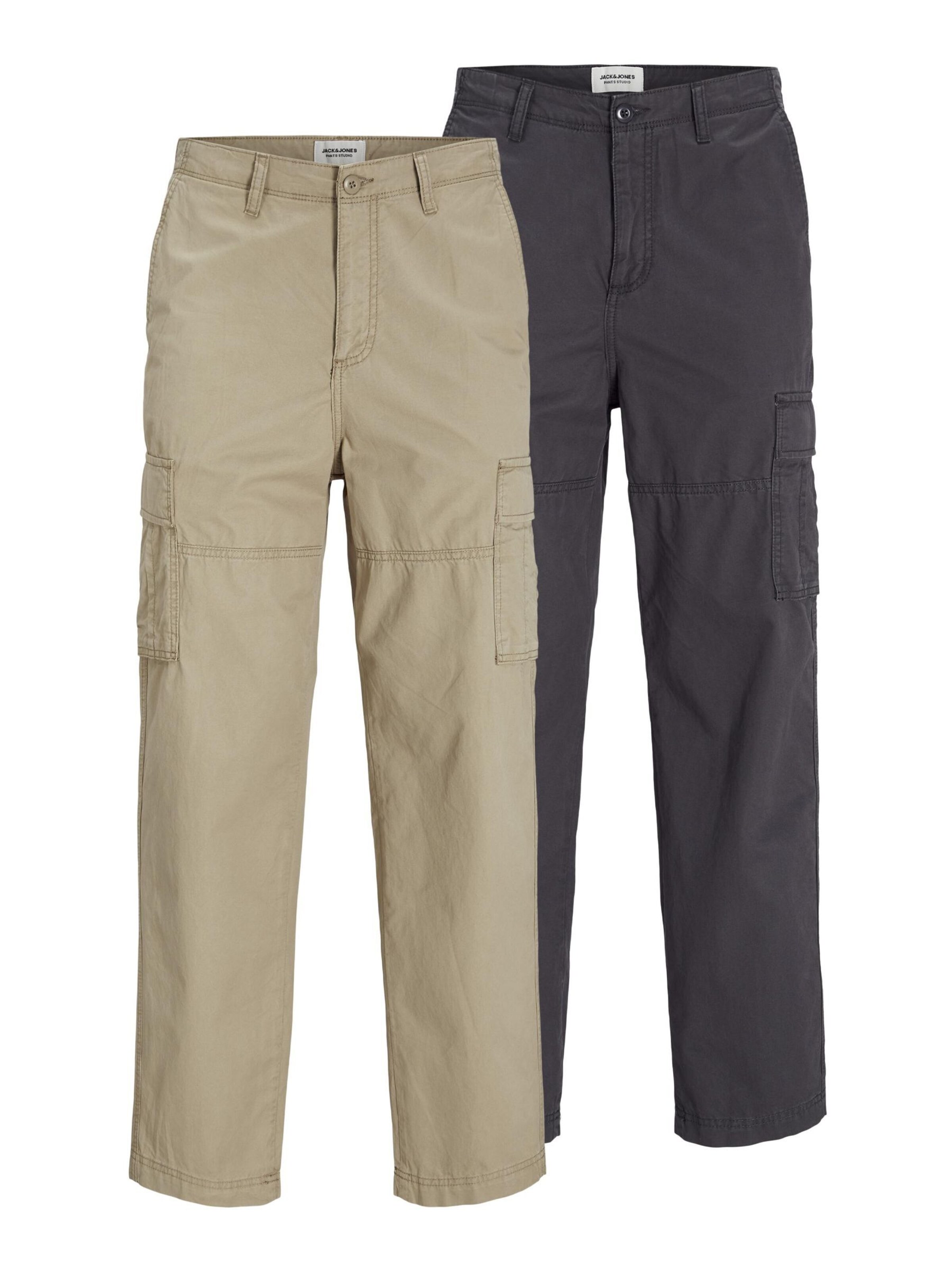 JACK & JONES Cargobukser i 30/30 i grå / sort, Produktvisning