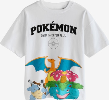 Next T-Shirt 'Pokémon' in Weiß: Vorderseite