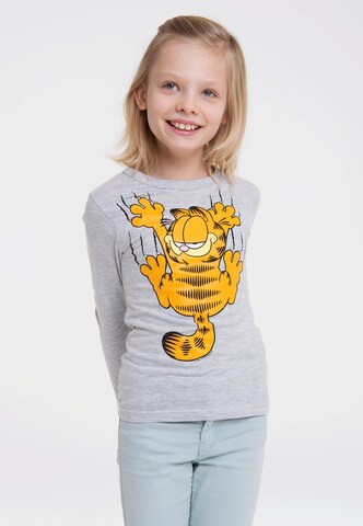 LOGOSHIRT Longsleeve 'Garfield' in Grau: predná strana