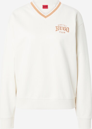 HUGO Sweatshirt 'Disunny' in Pastel orange / White, Item view