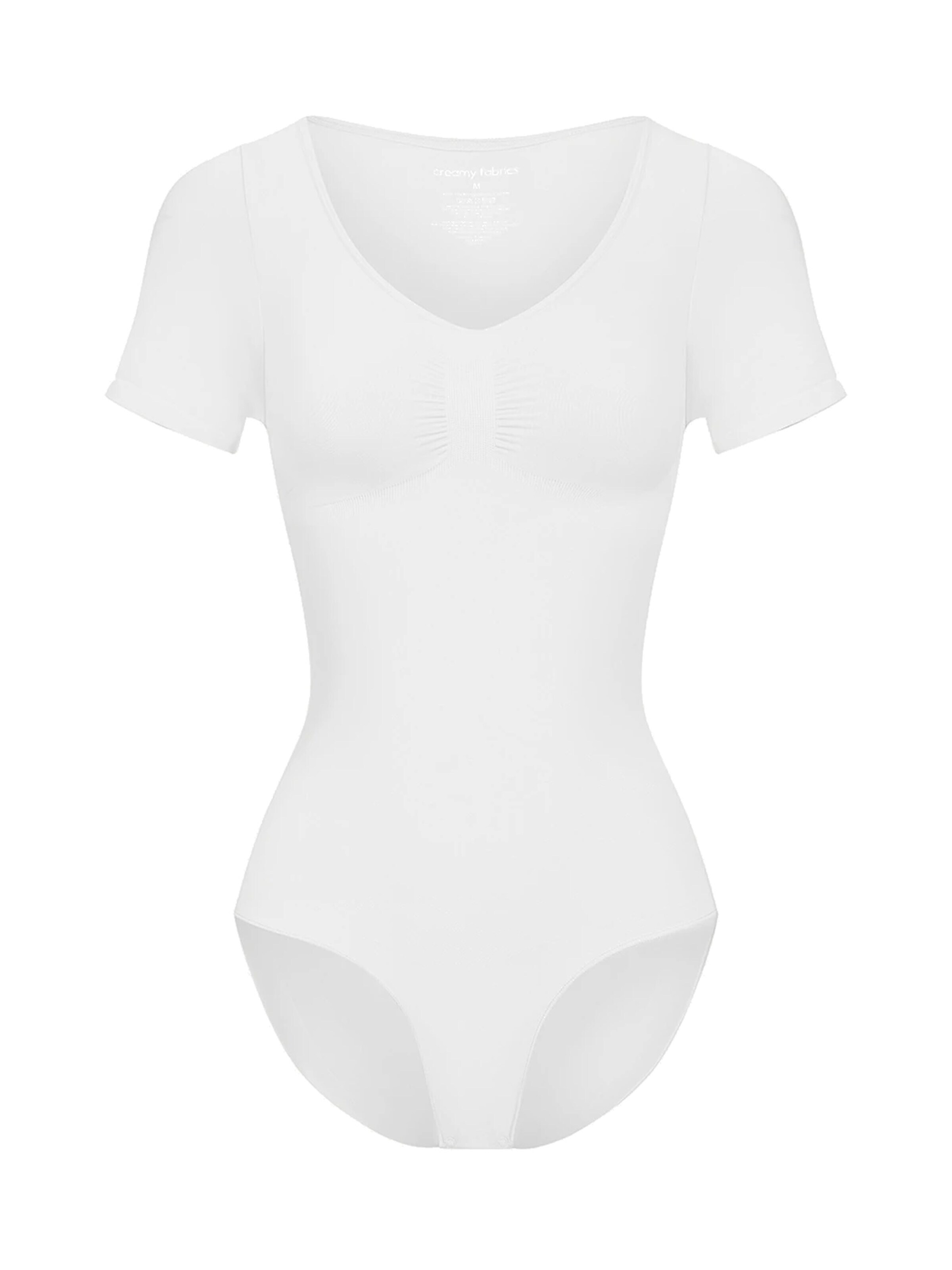 cfab Shapingbody 'T-Shirt Bodysuit Sculpting Shapewear mit Slip' in Wit: voorkant