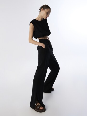 Wide Leg Pantalon Twist en noir