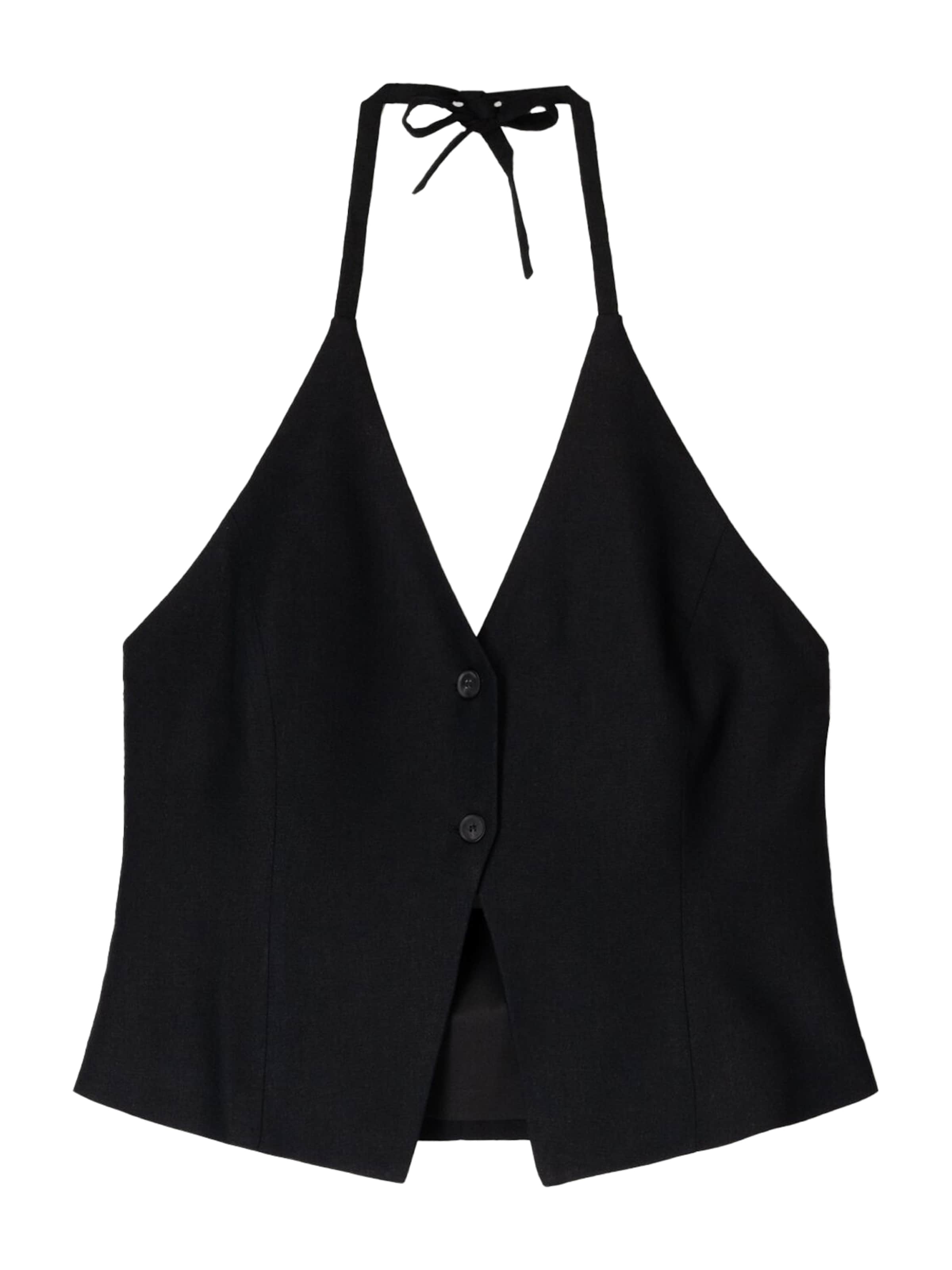 Gilet de costume Bershka en noir : devant