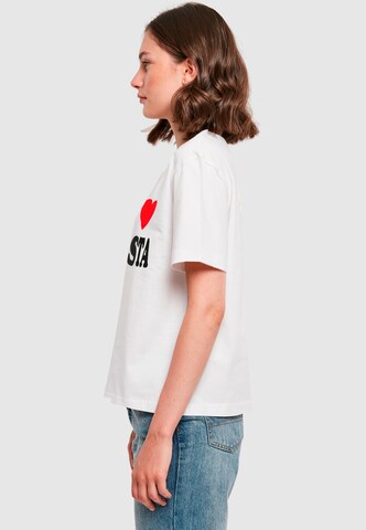 T-shirt 'Pasta Love' Miss Tee en blanc