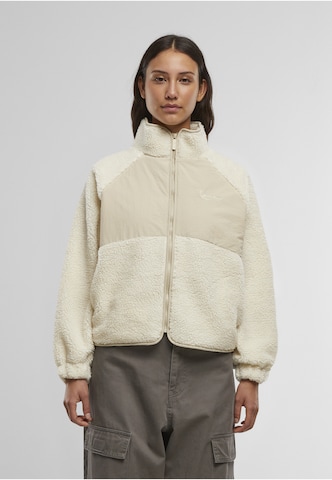 Giacca di pile di Karl Kani in beige: frontale
