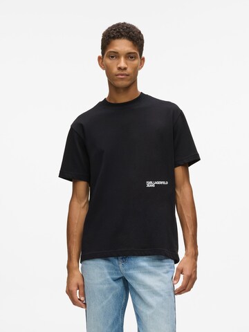 KARL LAGERFELD JEANS Тениска в черно: отпред