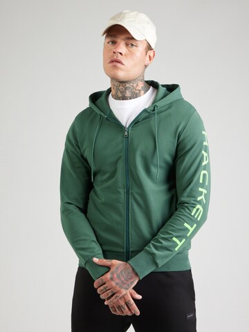 Hackett London Sweatjacke 'ESSENTIAL' in Grün: Vorderseite