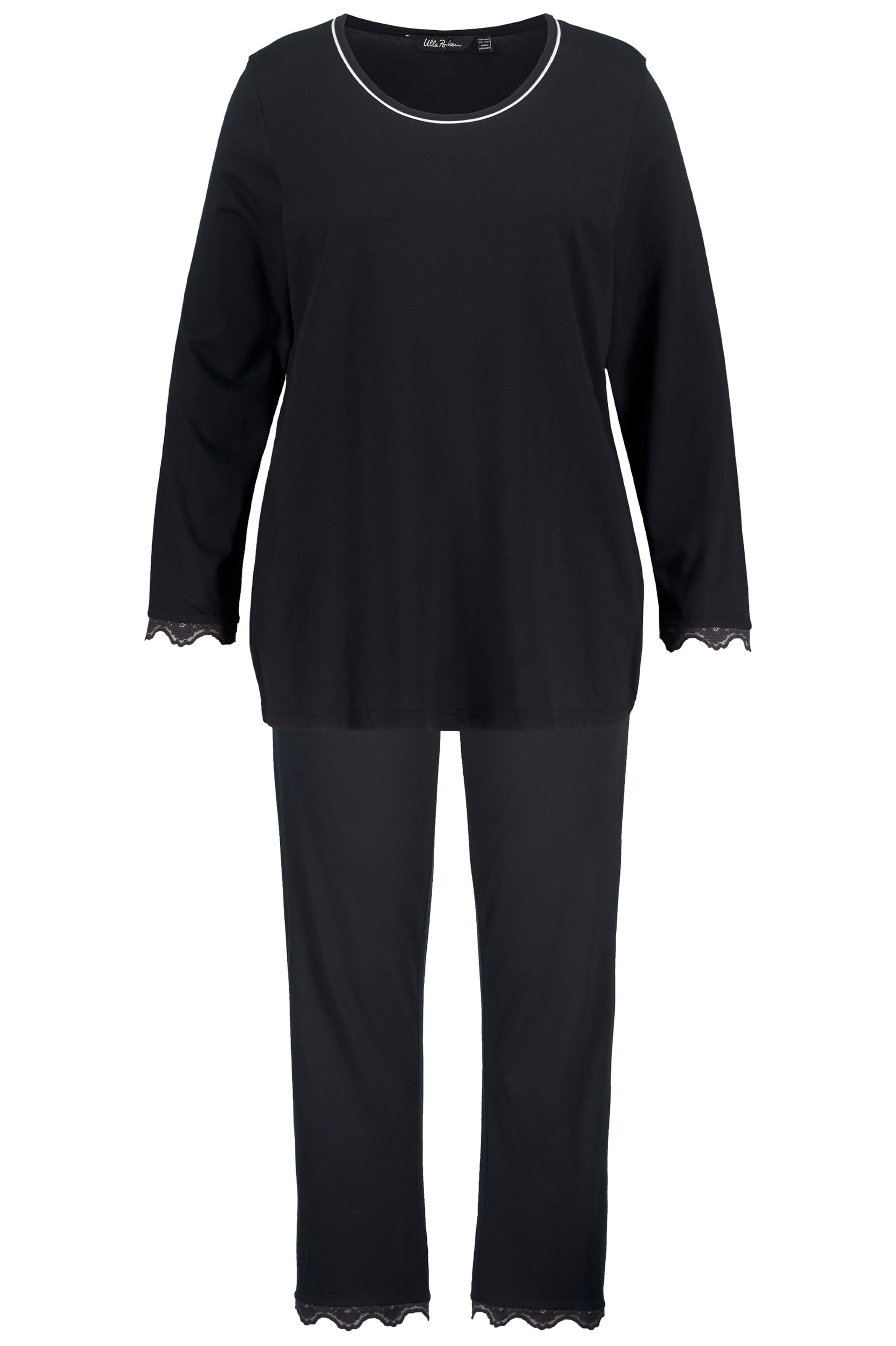 Pyjama Ulla Popken en noir : devant