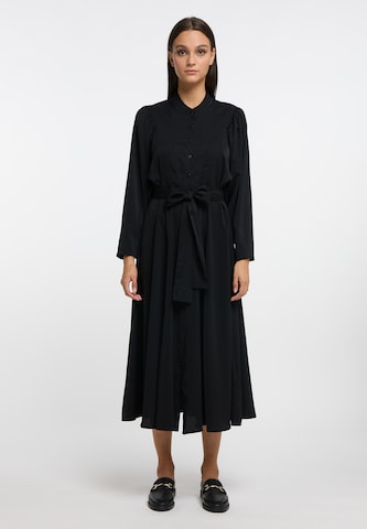 RISA Shirt Dress in Black: front