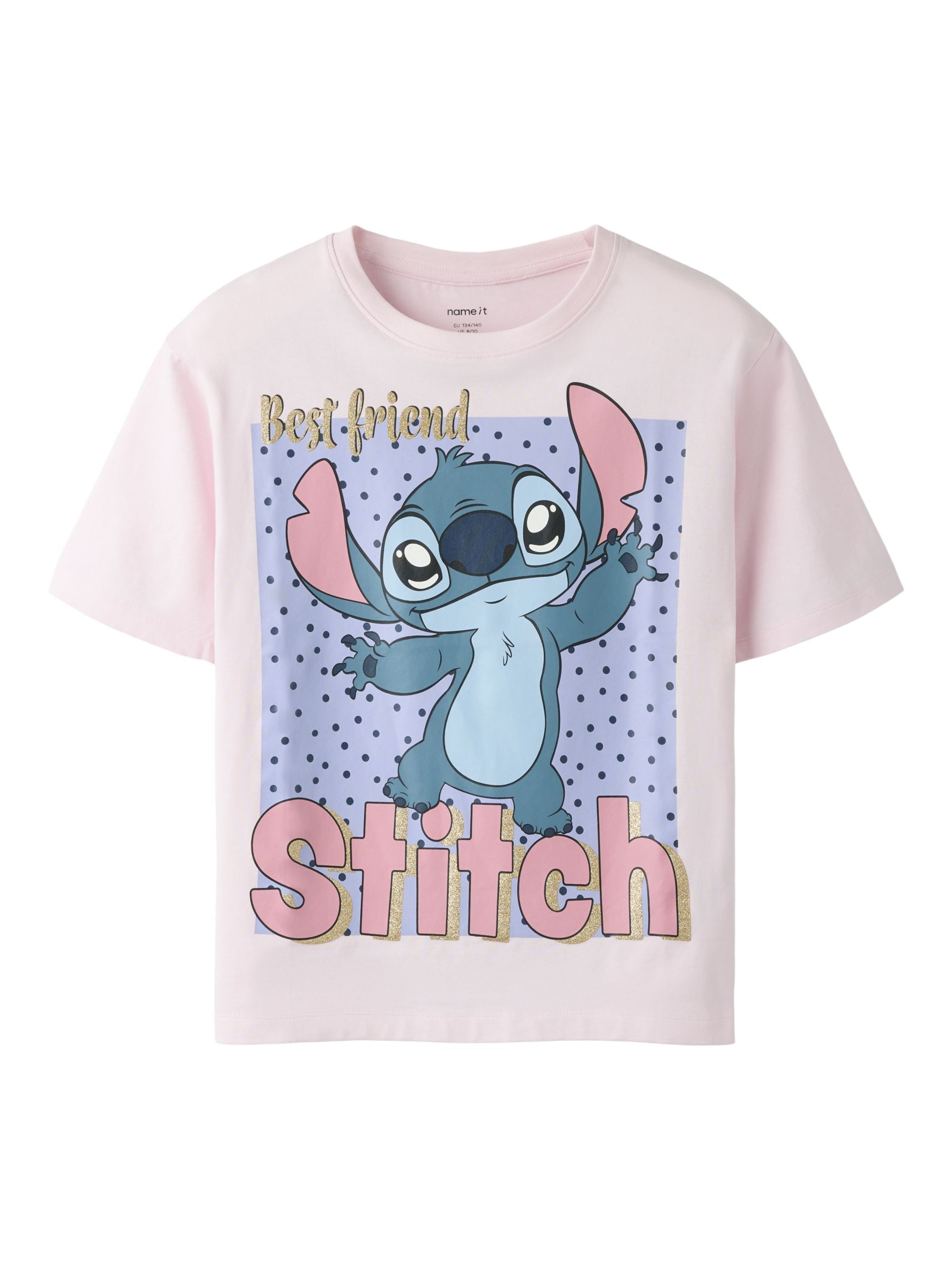 NAME IT Shirt 'NKFADARA STITCH' in Roze: voorkant