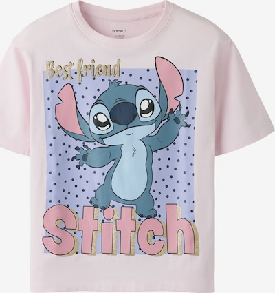 122-128 dydžio Marškinėliai 'NKFADARA STITCH' iš NAME IT, spalva – šviesiai mėlyna / Auksas / rožių spalva / rožinė, Prekių apžvalga