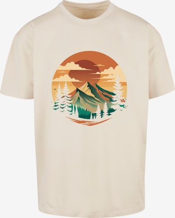 T-Shirt 'Sonnenuntergang Berglandschaft' F4NT4STIC en beige : devant