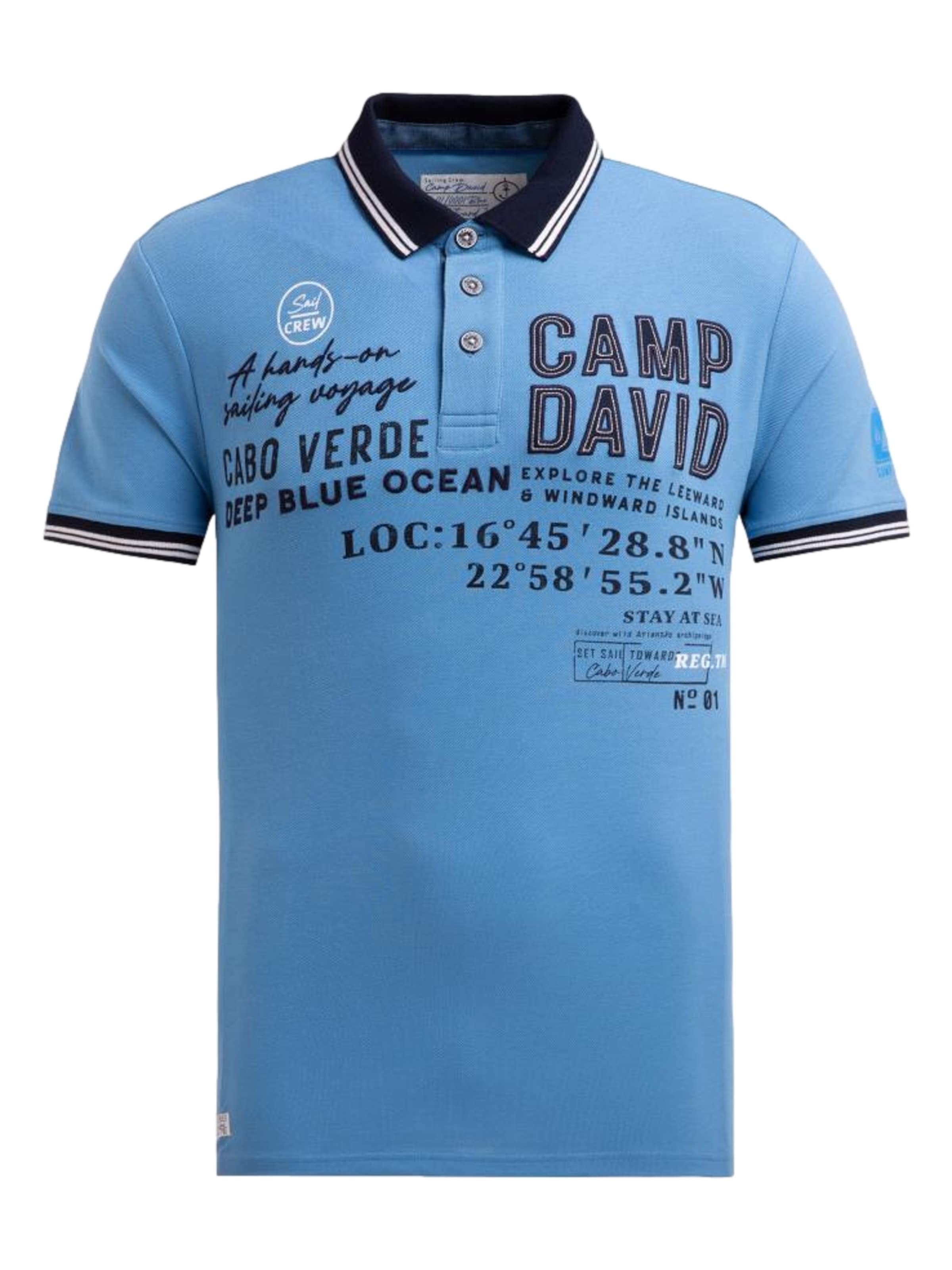 T-Shirt CAMP DAVID en bleu : devant