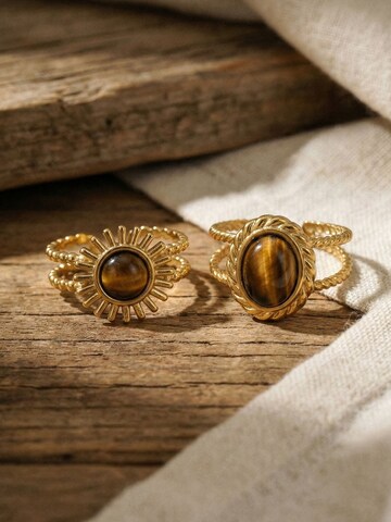 Nemomatheo Ring 'Sunburst' in Brown