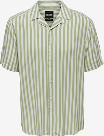 Only & Sons Comfort fit Button Up Shirt 'Wayne' in Green: front