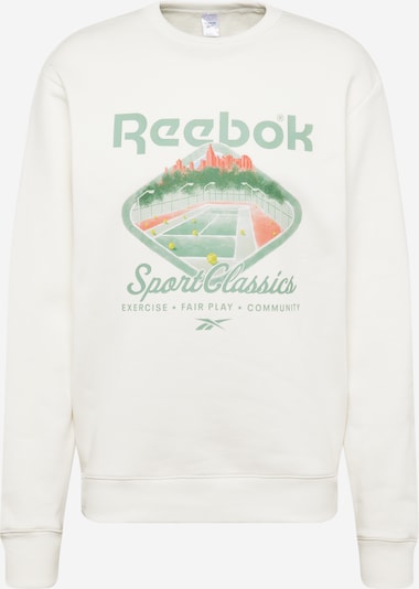 Reebok Sweat-shirt 'Classic Court Sport' en roseau / jade / rouge clair / blanc cassé, Vue avec produit