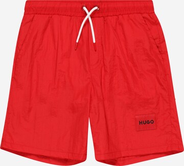 HUGO Plavecké šortky – červená: přední strana
