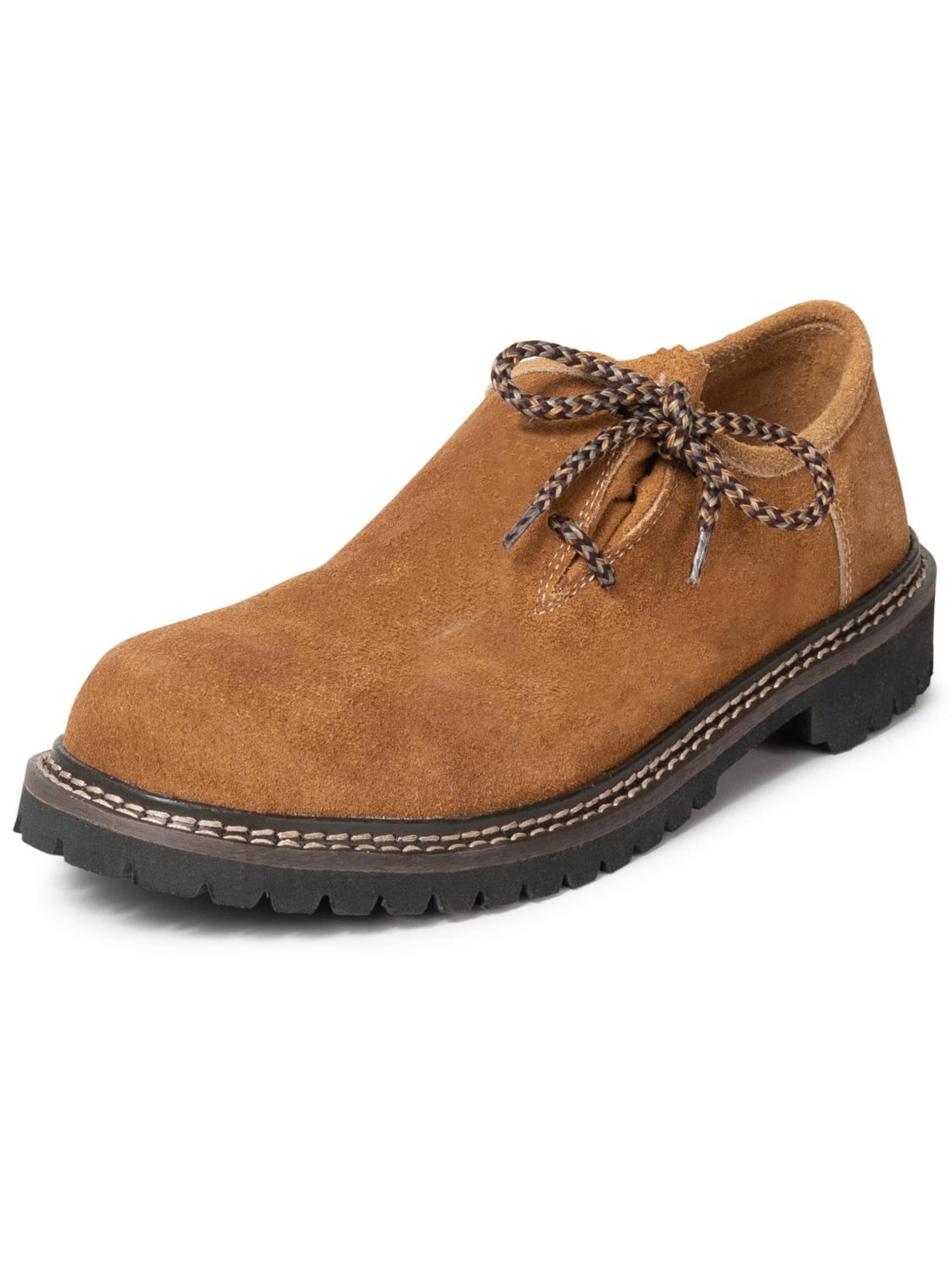 Paulgos Traditional Shoes 'PAULGOS Trachtenschuhe Echt Leder Haferlschuhe Haferl in 4 Farben Gr. 39-47' in Brown: front