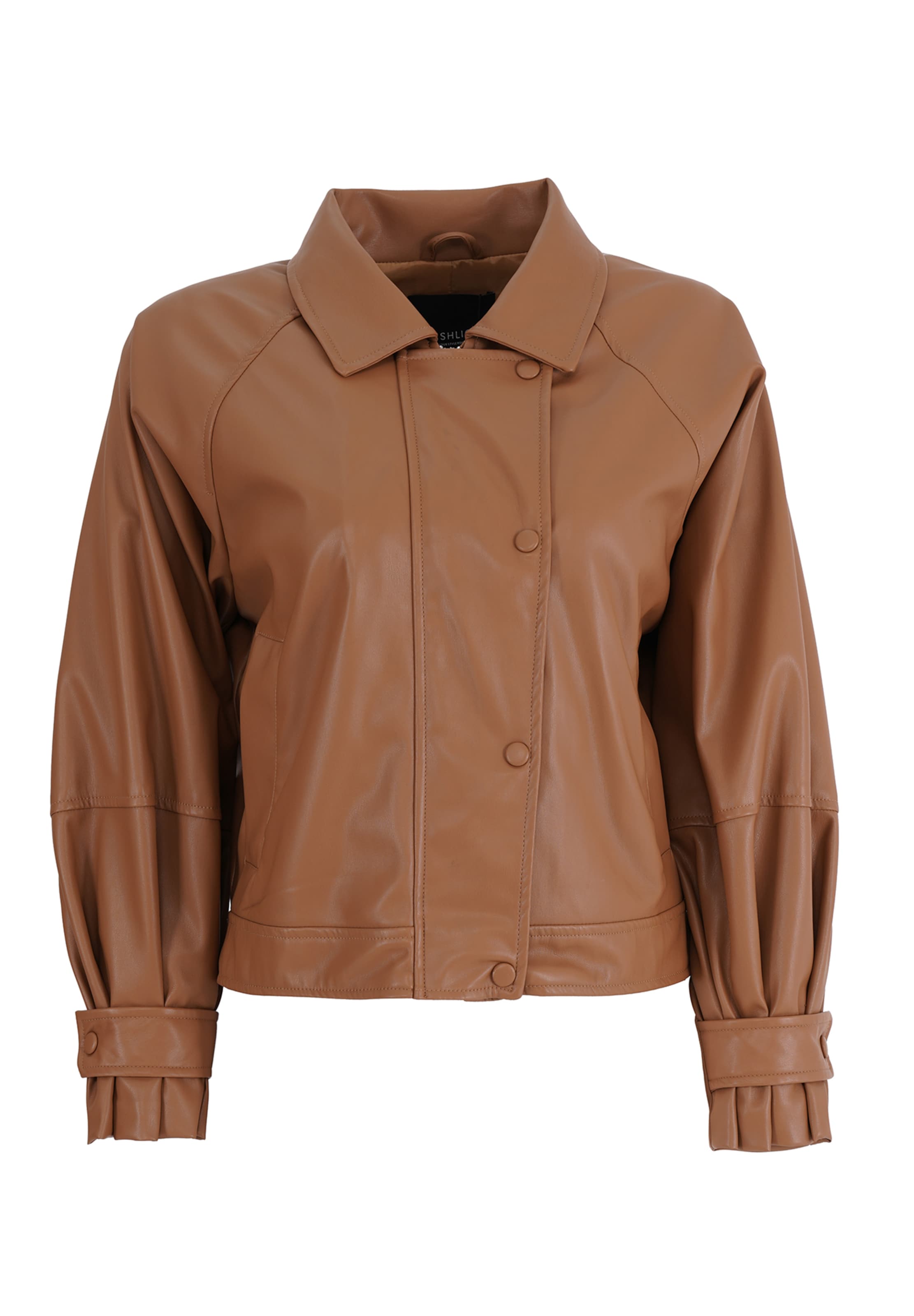 FRESHLIONS Kunstlederjacke 'Mina' in Braun: Vorderseite