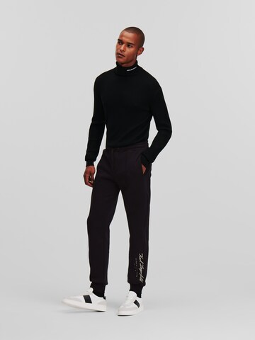 Karl Lagerfeld Regular Trousers ' Hotel Karl Pintuck' in Black
