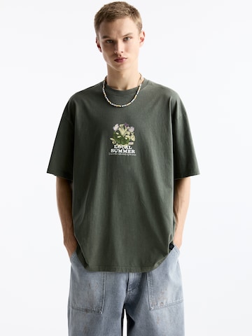Pull&Bear Tričko - Zelená: predná strana