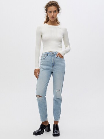 Coupe slim Jean Pull&Bear en bleu : devant