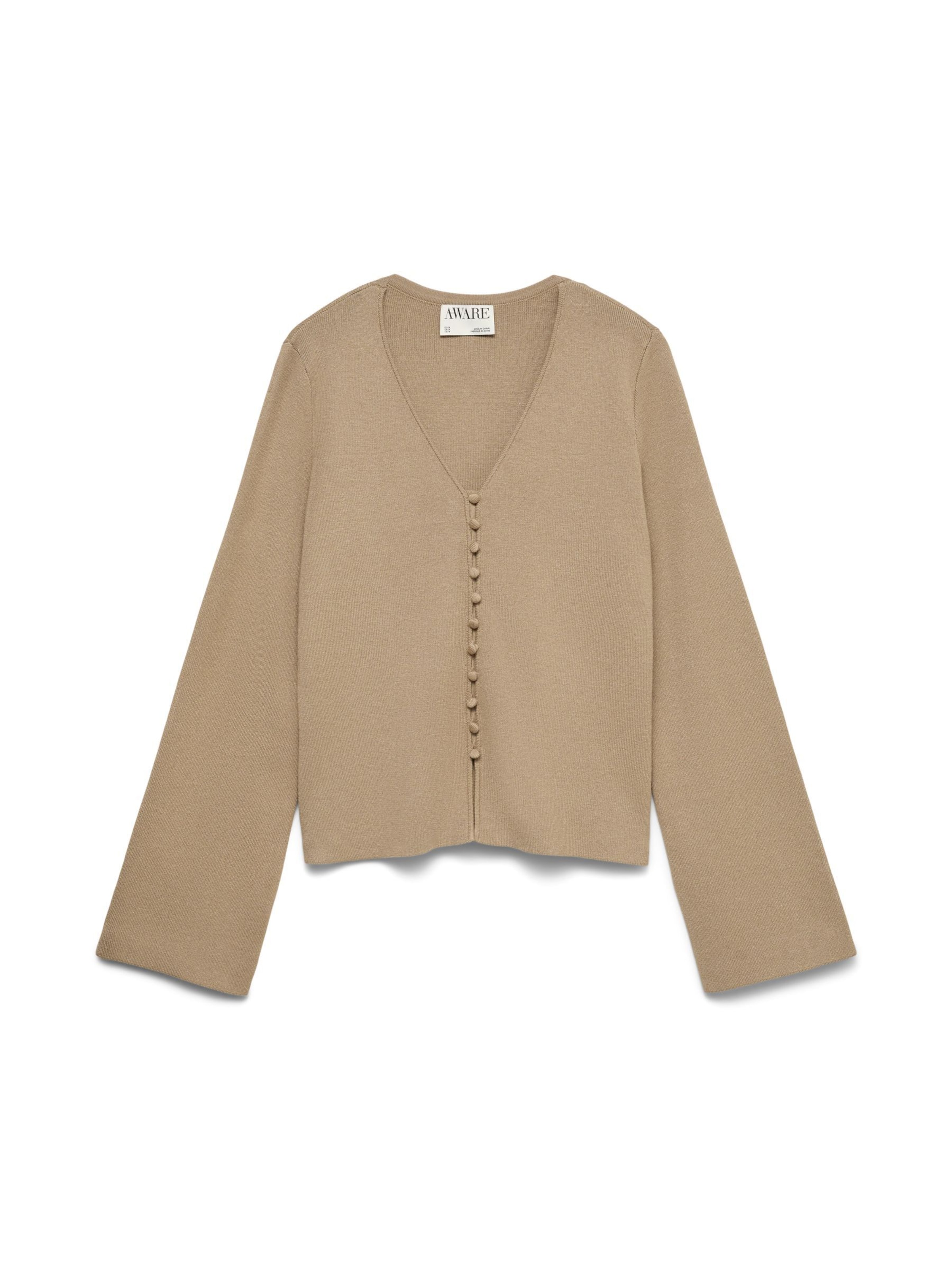 VERO MODA Gebreid vest 'VMHanna' in Grijs: voorkant