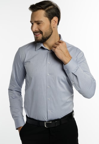 DreiMaster Klassik Slim fit Overhemd in Blauw: voorkant