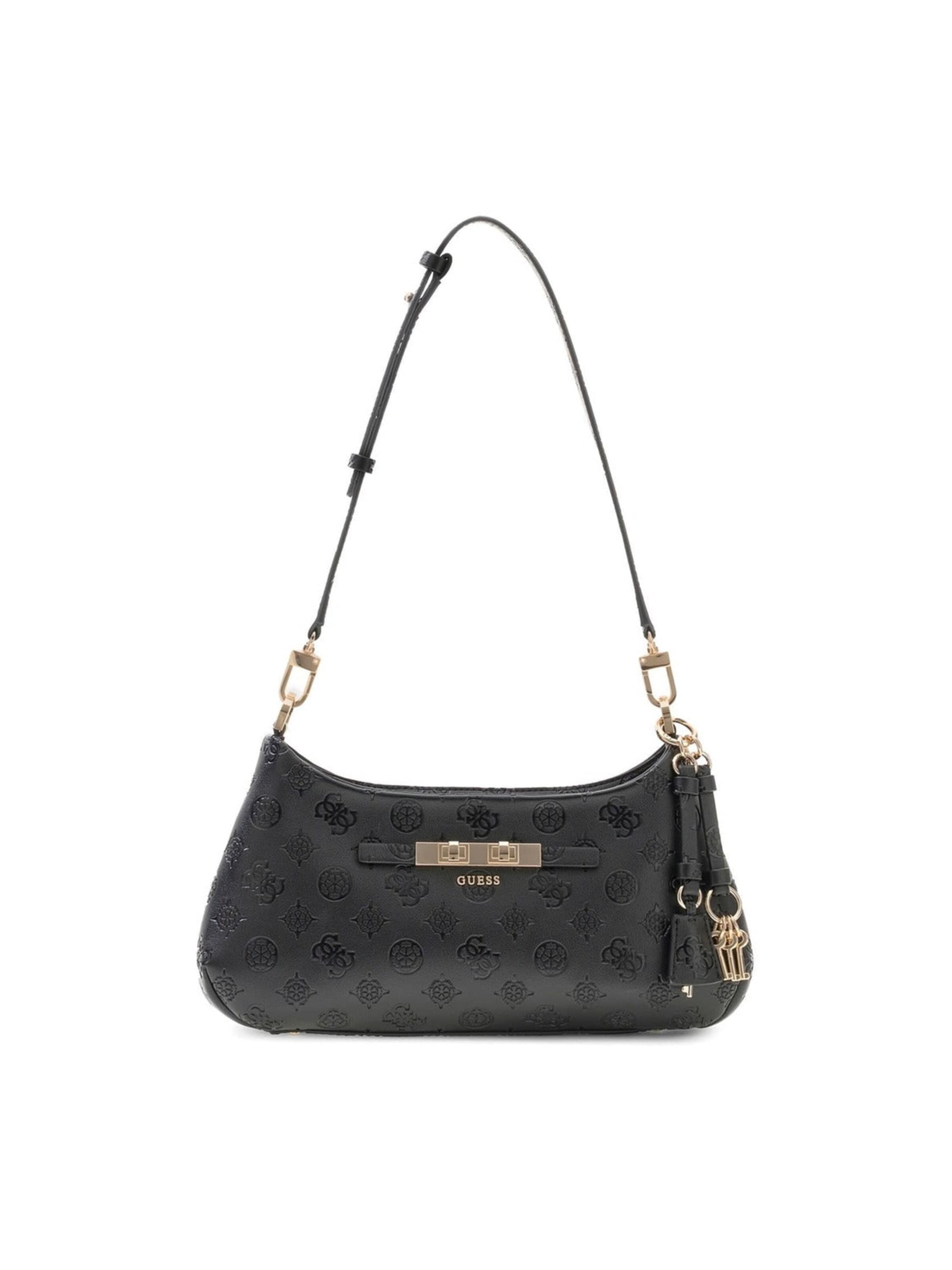 GUESS Taška cez rameno 'Guess Sac Bandoulière Carmella Black Logo' - Čierna