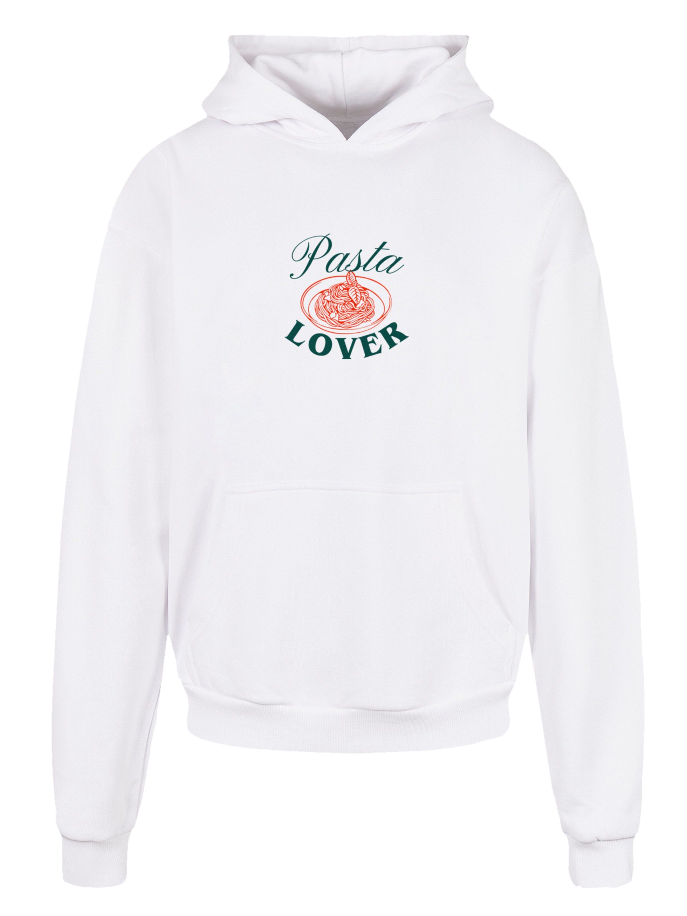 Veste de survêtement 'Pasta Lover' F4NT4STIC en blanc : devant