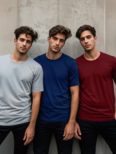 Trendyol Футболка в Темно-синий / Пастельно-синий / Цвет бургунди, Обзор товара