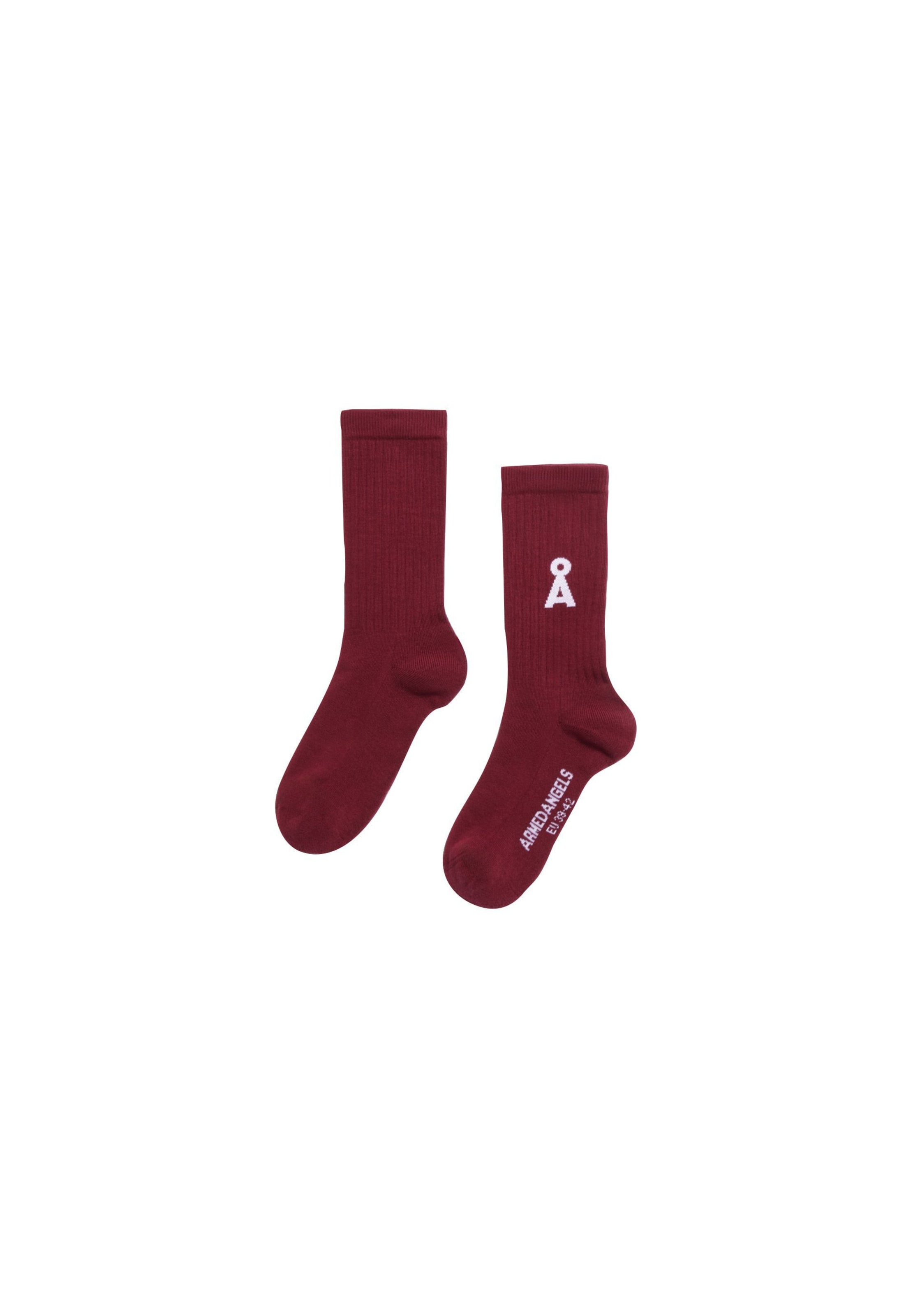 Chaussettes ARMEDANGELS en rouge : devant
