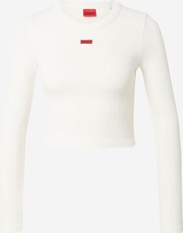 HUGO Тениска 'Dafilomena' в бяло: отпред