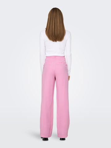 ONLY Wide leg Pleat-front trousers 'Aris' in Pink