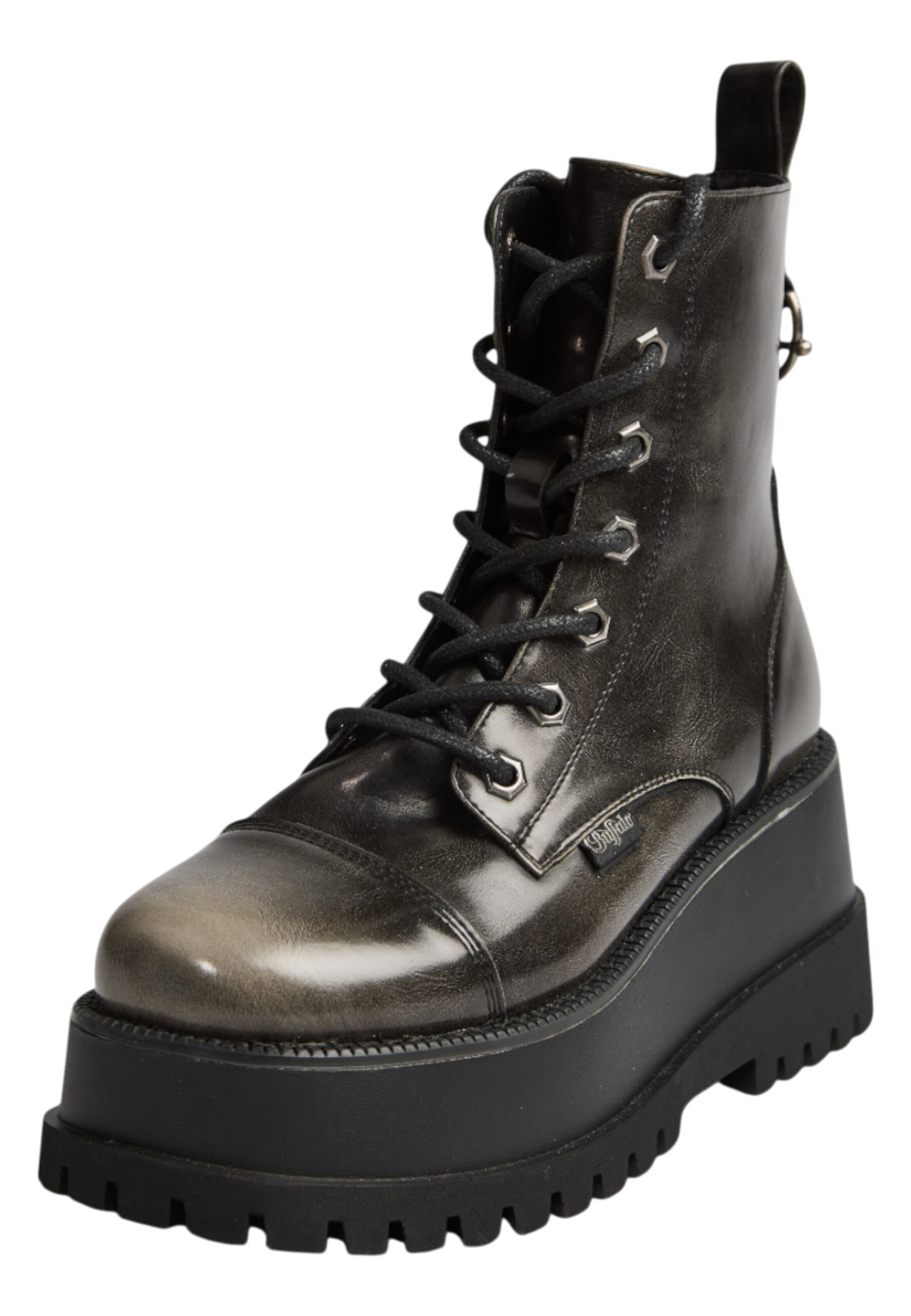 BUFFALO Lace-up bootie in Black: front