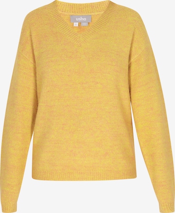 Usha Pullover i gul: forside