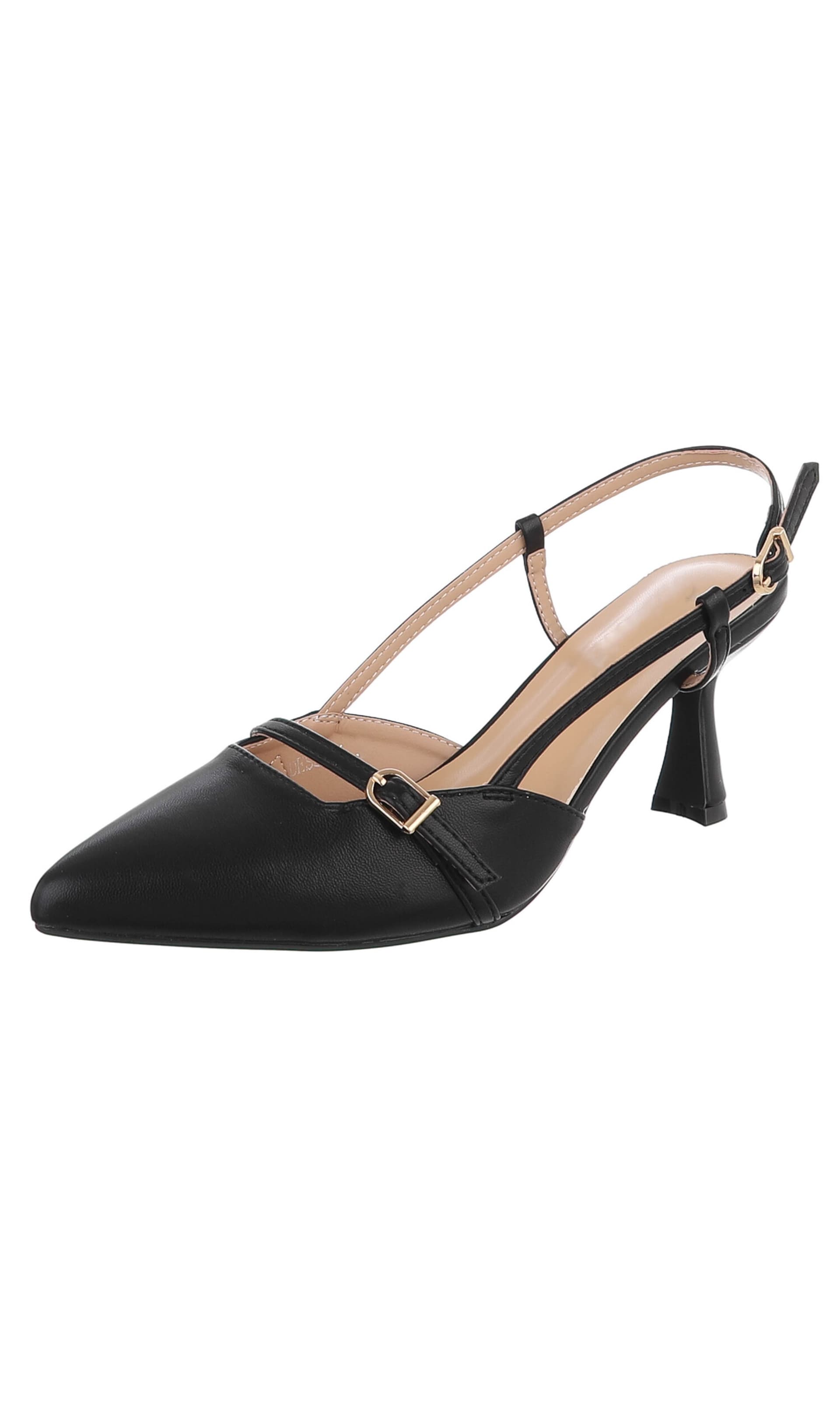 Ital-Design Slingpumps in Schwarz: Vorderseite